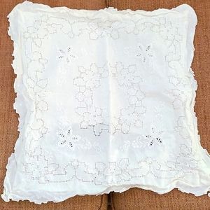 White linen pillow case